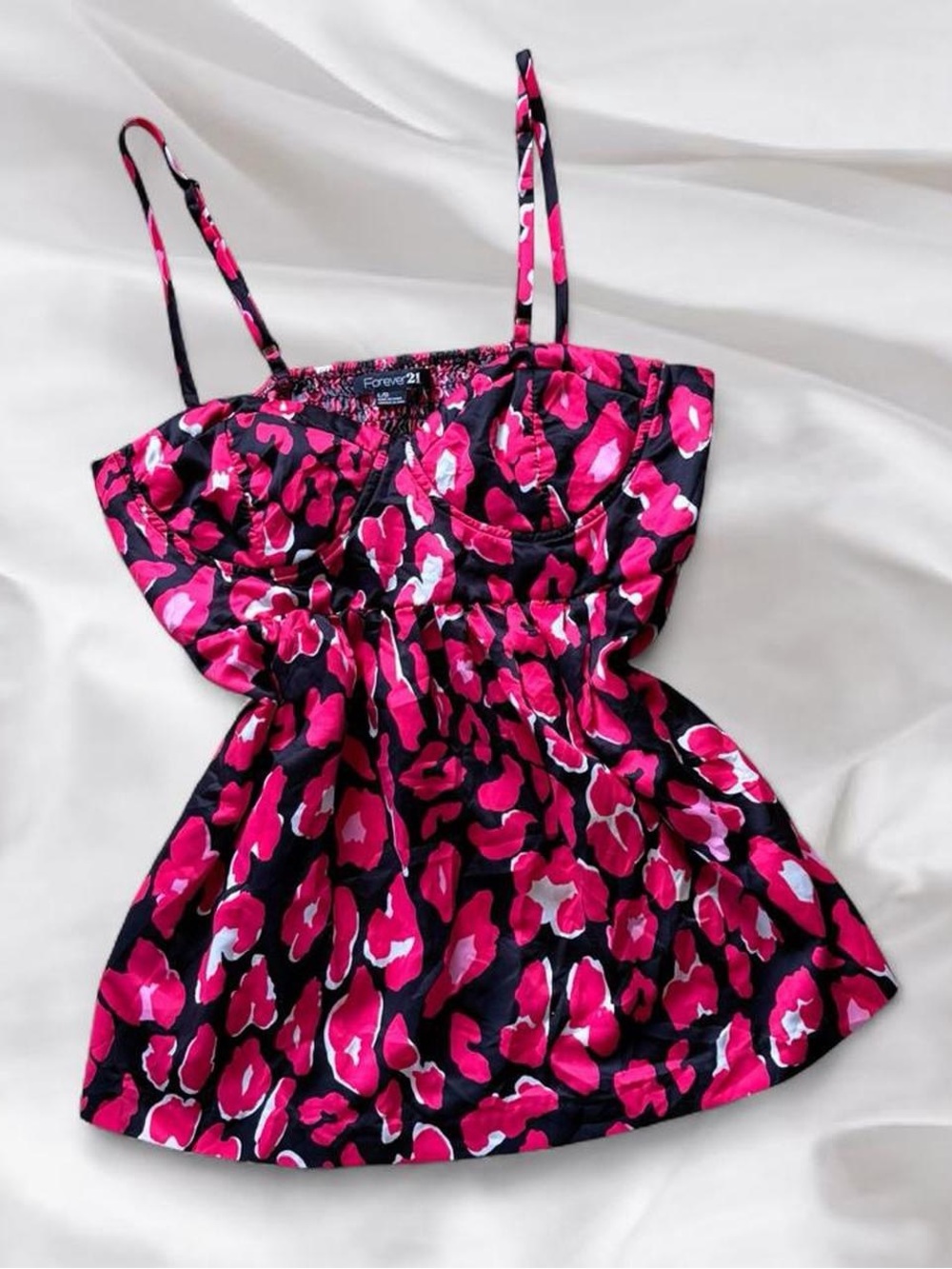 Hot Pink Leopard Babydoll Top
